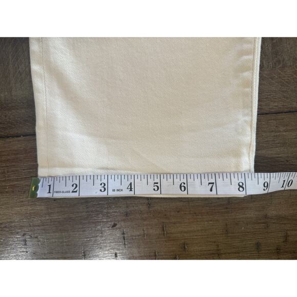 NWT Express Boyfriend Mid Rise Cream White Denim Jeans Pants Women’s Size 16 NEW - Picture 12 of 16